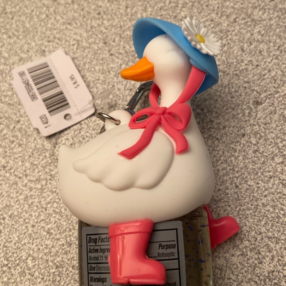 Duck hand sanitizer holder and sanitizer